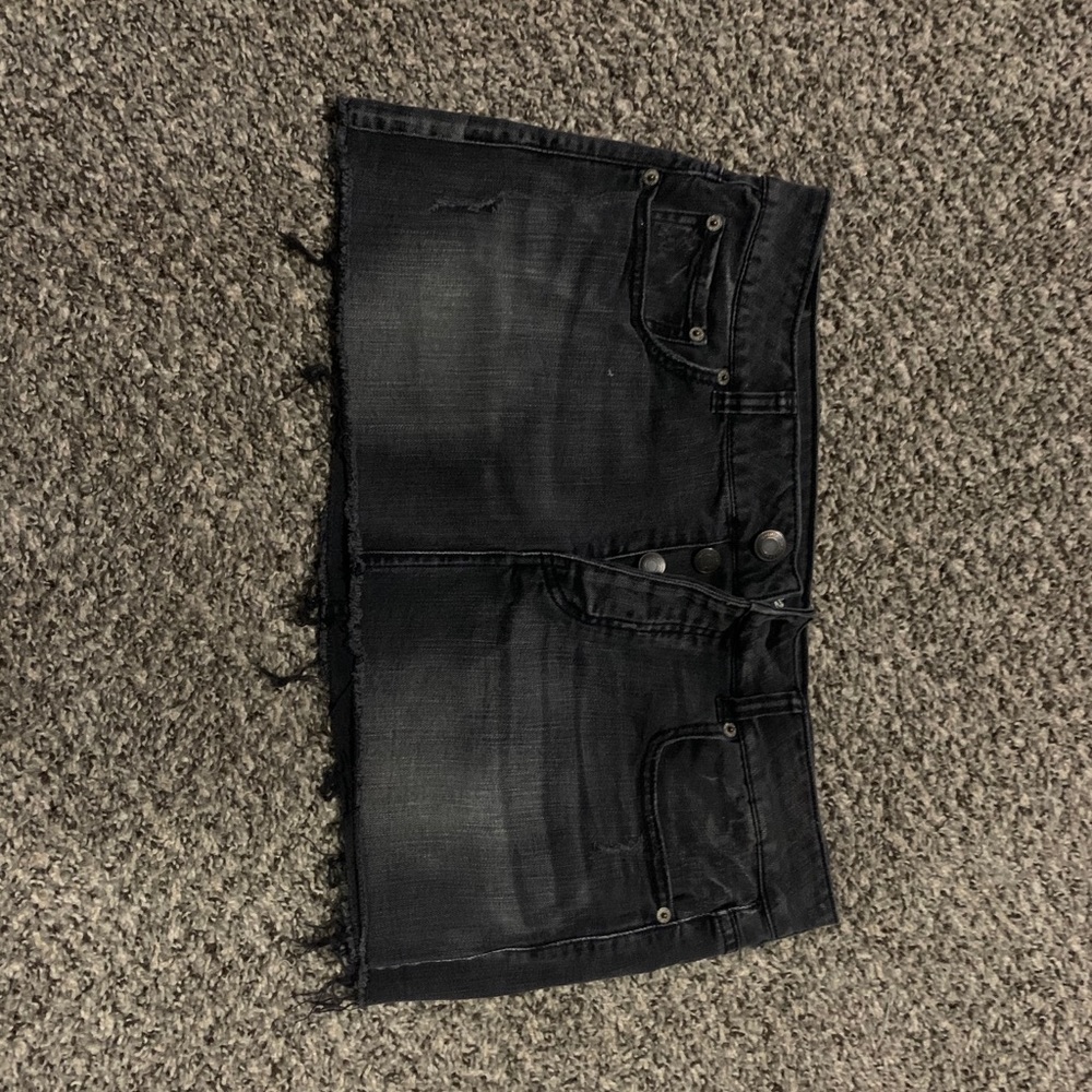 American eagle black denim skirt size 10